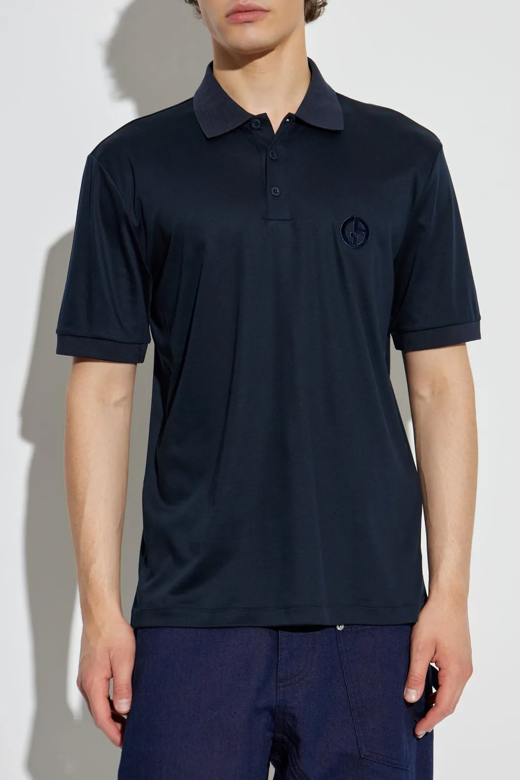 Giorgio Armani Button Detailed Short-Sleeved Polo Shirt