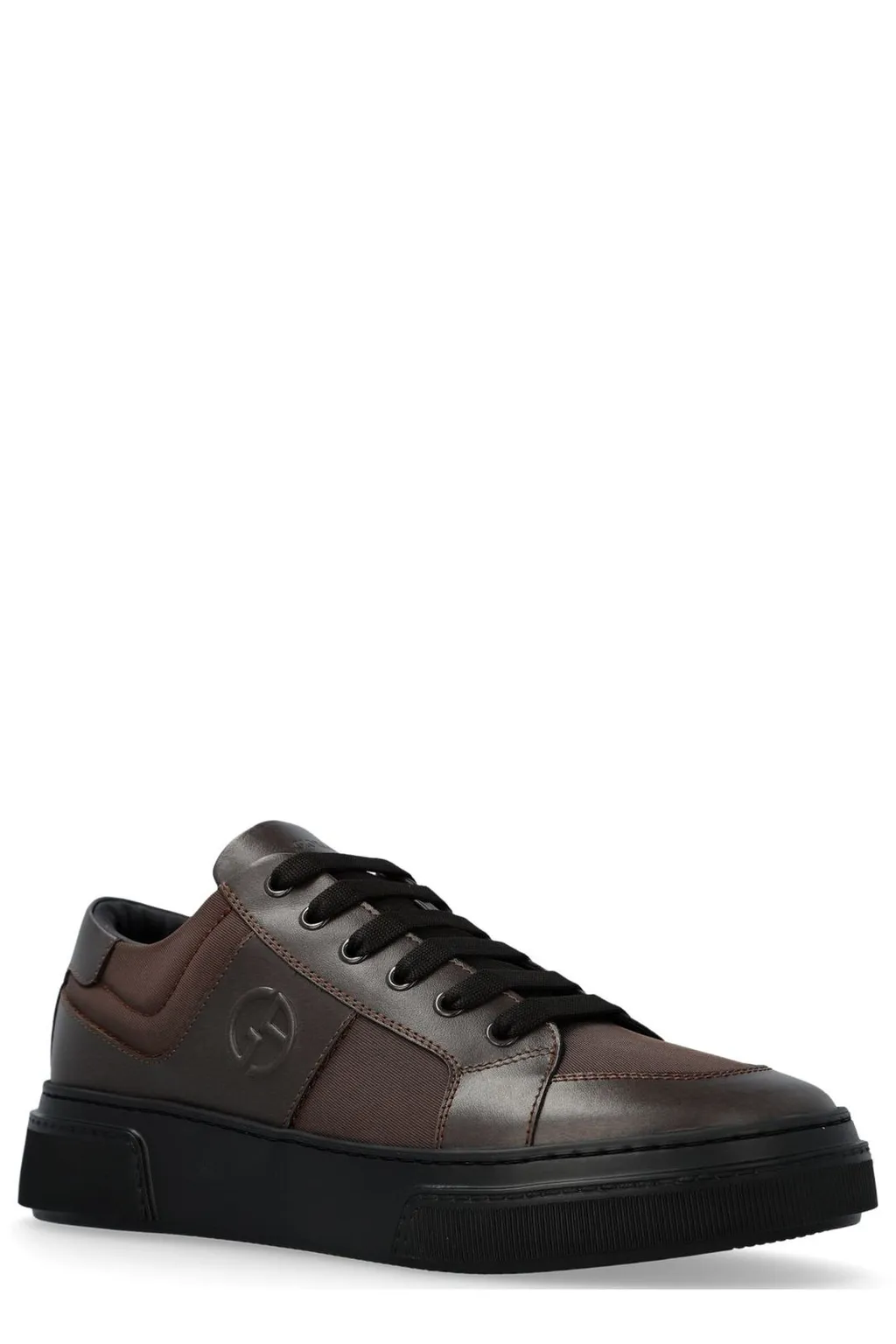 Giorgio Armani Logo Embossed Lace-Up Sneakers