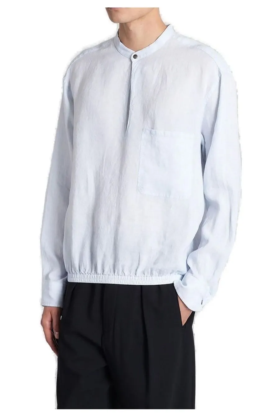 Giorgio Armani Long Sleeved Band Collar Shirt