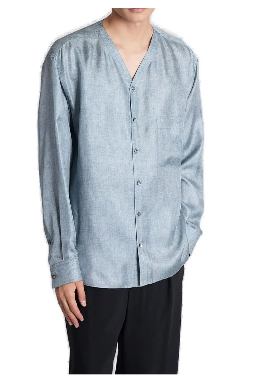Giorgio Armani V-Neck Long Sleeved Shirt
