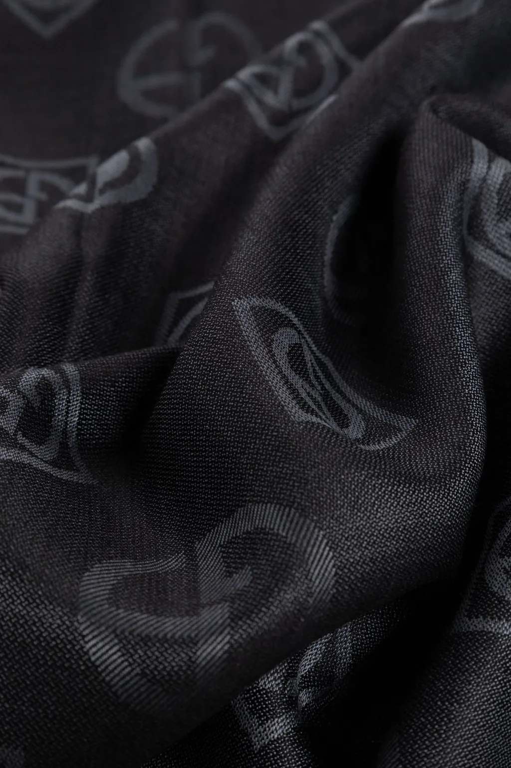 Giorgio Armani All-Over Logo Patterned Frayed Edge Scarf