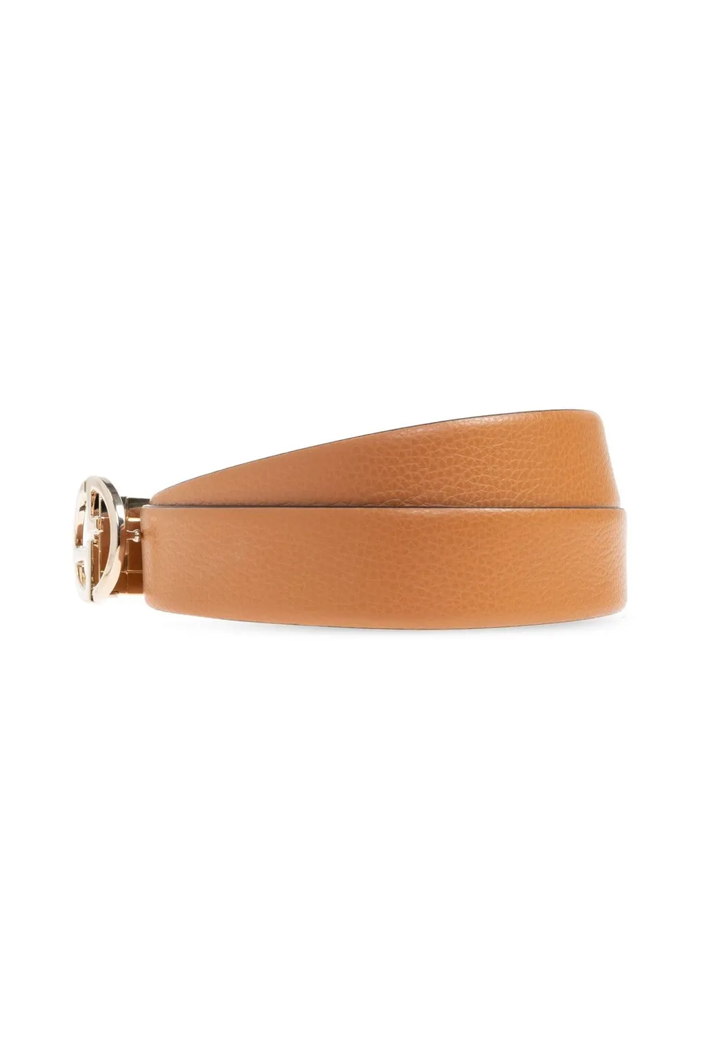Giorgio Armani Pebbled-Effect Logo Buckled Belt
