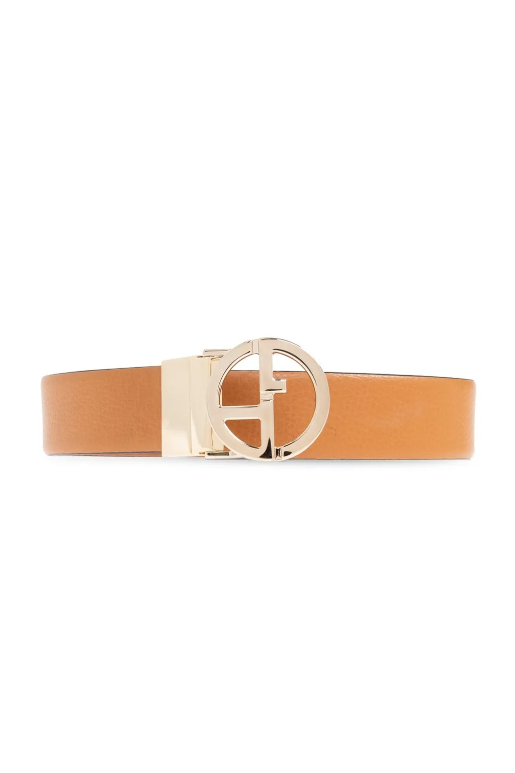 Giorgio Armani Pebbled-Effect Logo Buckled Belt