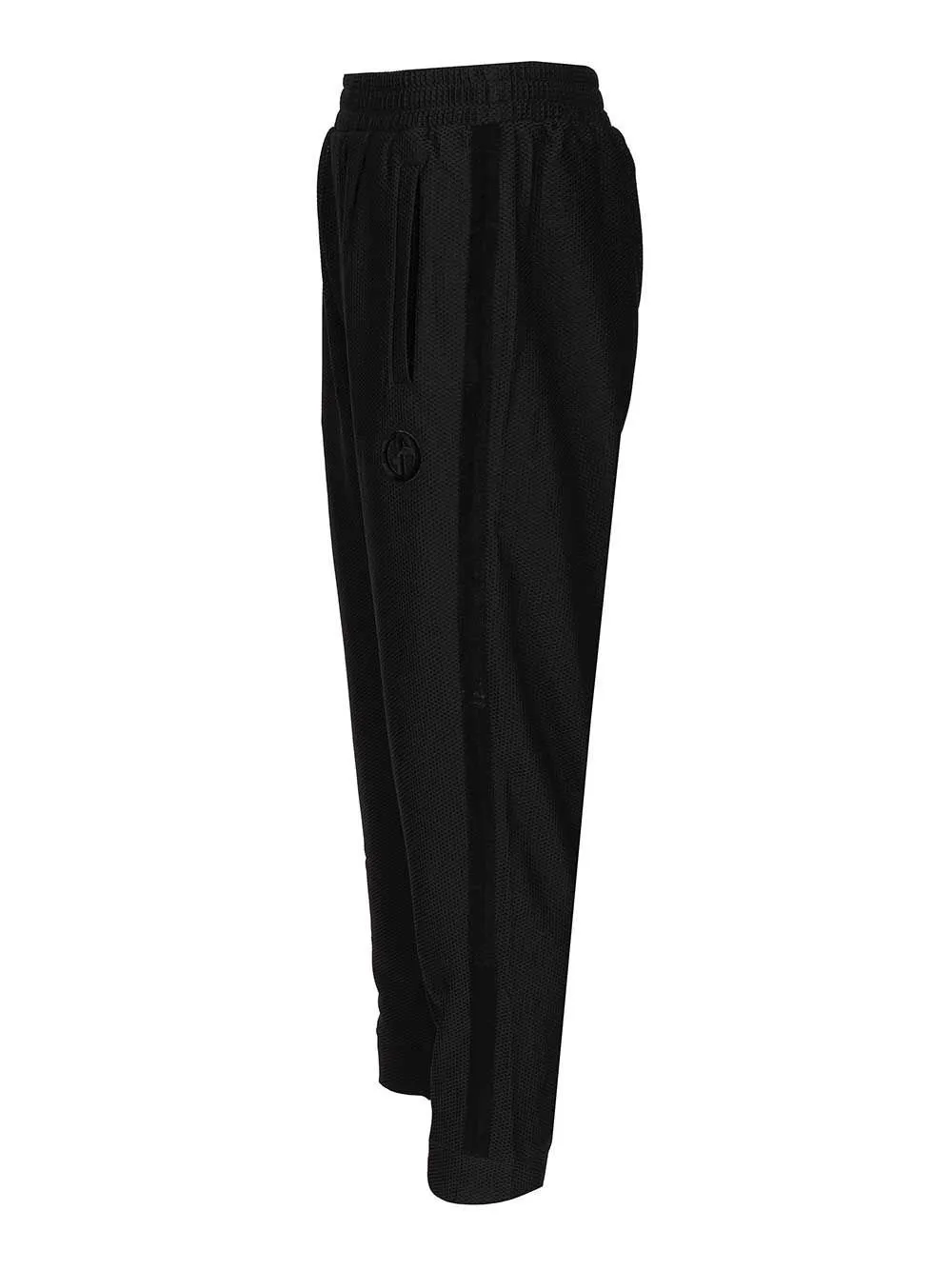 Giorgio Armani Pleat Detailed Logo Embroidered Trousers