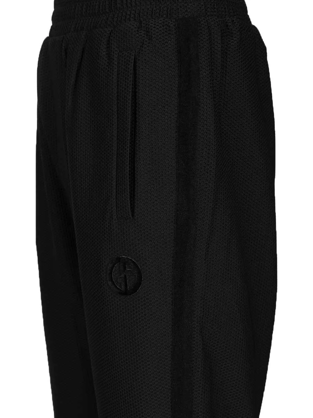 Giorgio Armani Pleat Detailed Logo Embroidered Trousers