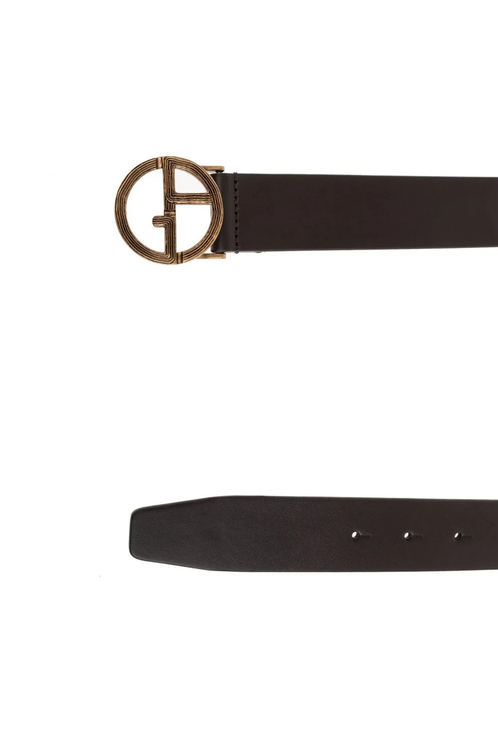 Giorgio Armani Logo Plaque Buckled Belt