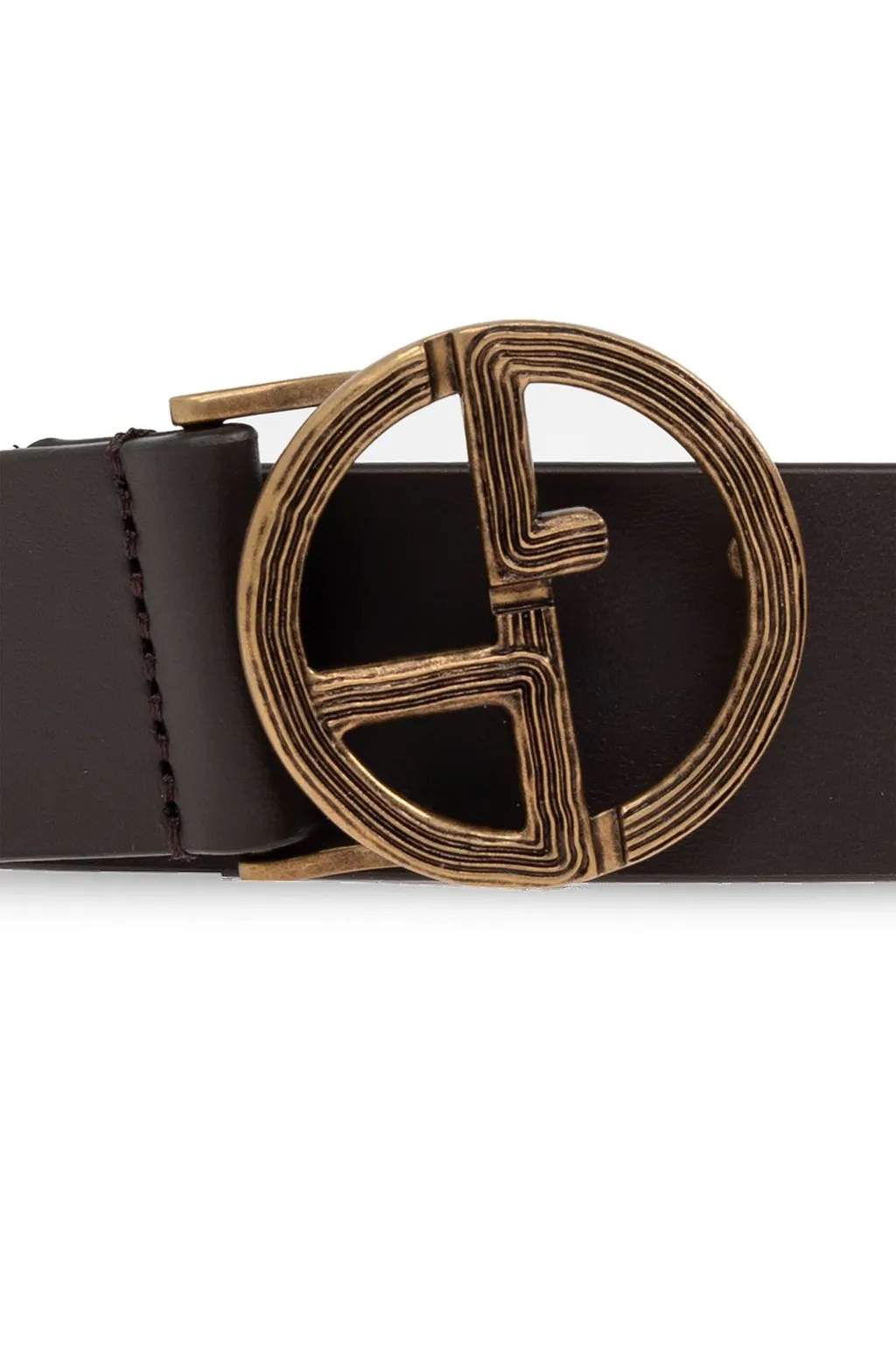 Giorgio Armani Logo Plaque Buckled Belt