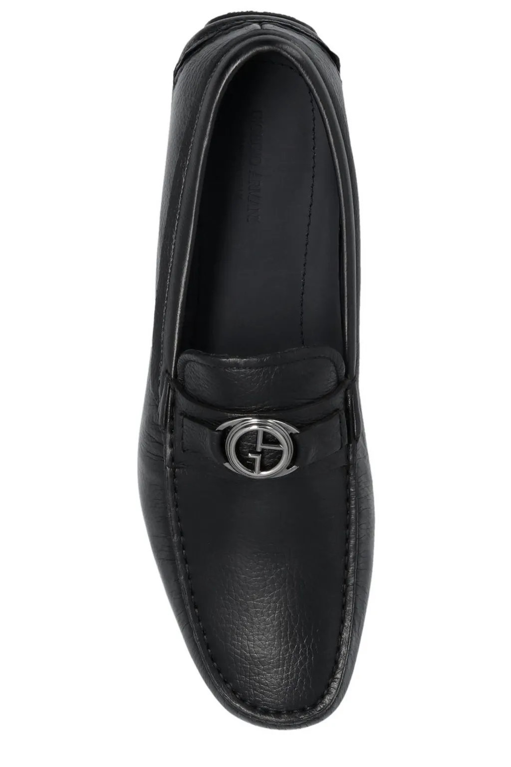 Giorgio Armani Logo Plaque Slip-On Loafers