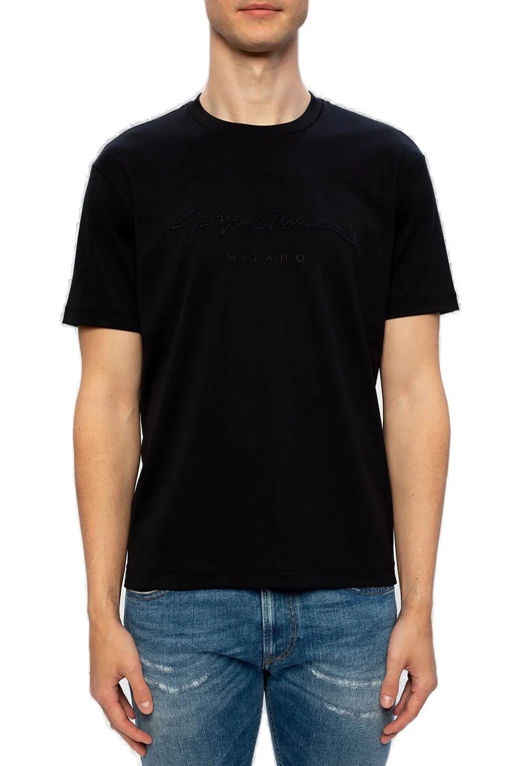 Giorgio Armani Logo Embroidered Crewneck T-Shirt