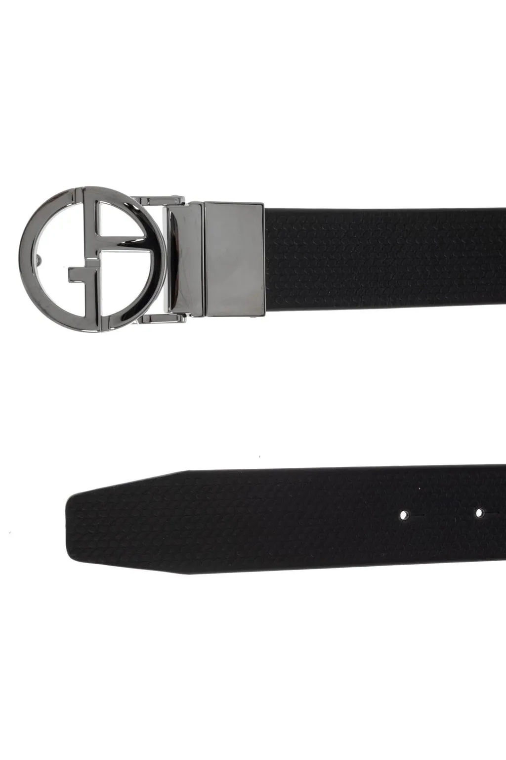 Giorgio Armani Logo Plaque Buckled Belt