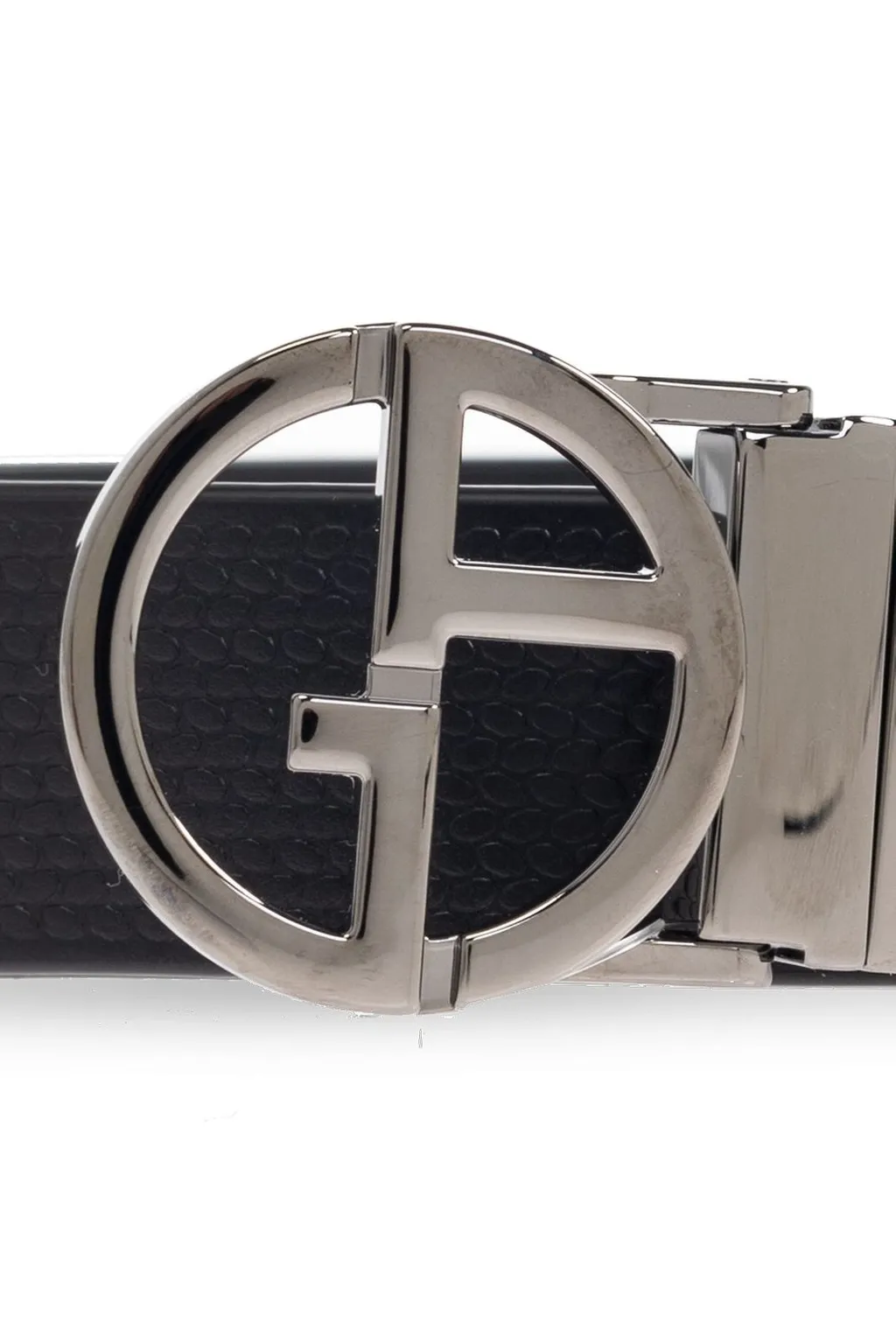 Giorgio Armani Logo Plaque Buckled Belt