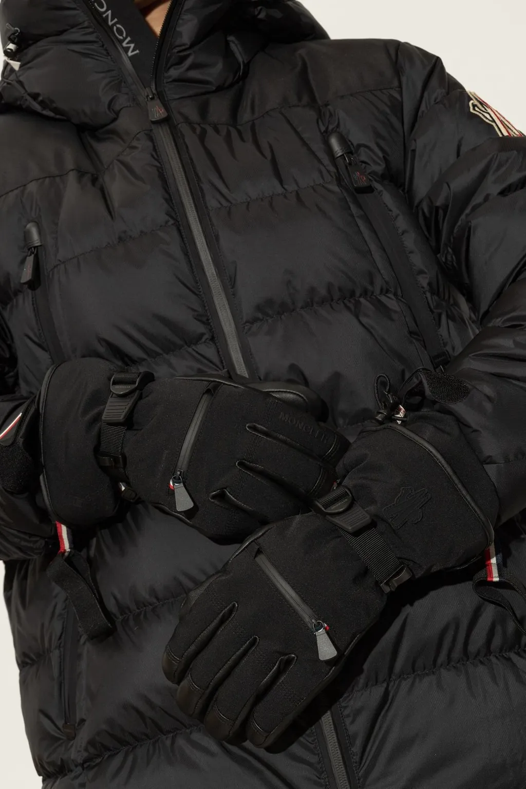 Moncler Grenoble Logo Patch Padded Gloves