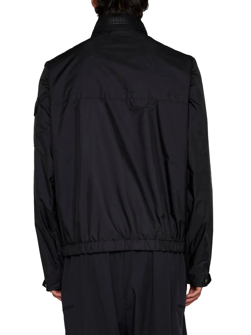 Moncler Gennai Logo Printed Zipped Raincoat
