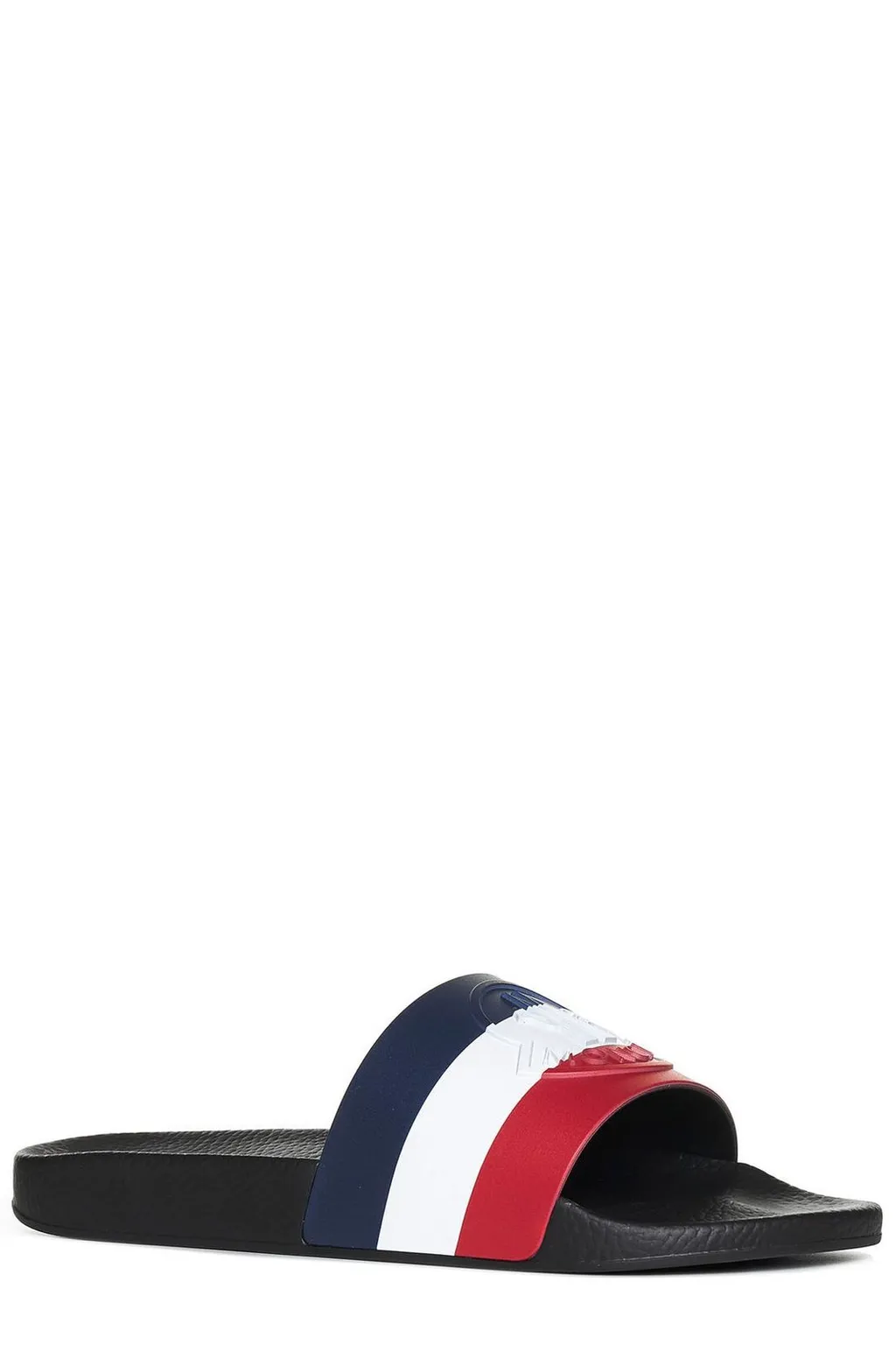 Moncler Logo Debossed Striped Slides