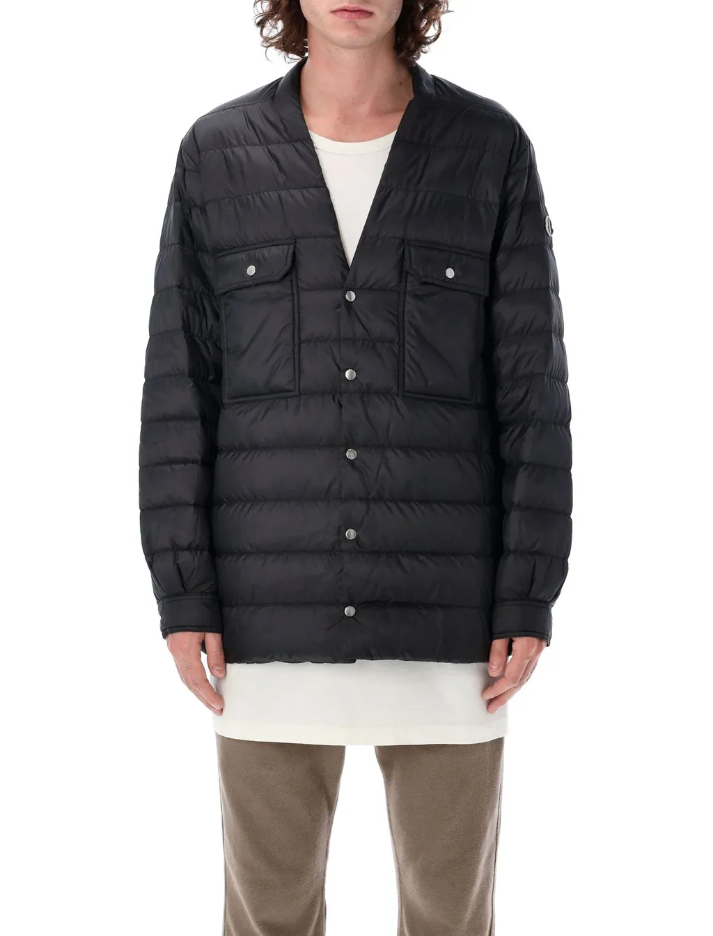 Moncler + Rick Owens V-Neck Padded Jacket
