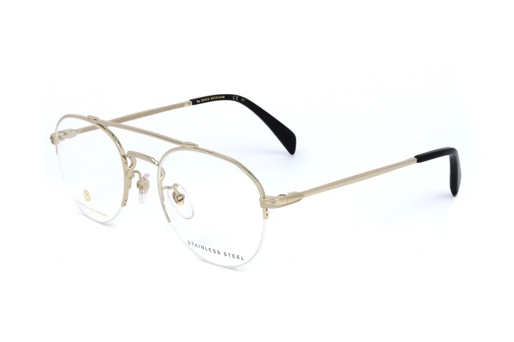 Eyewear By David Beckham Pilot Frame Semi Rimless Optical Glasses