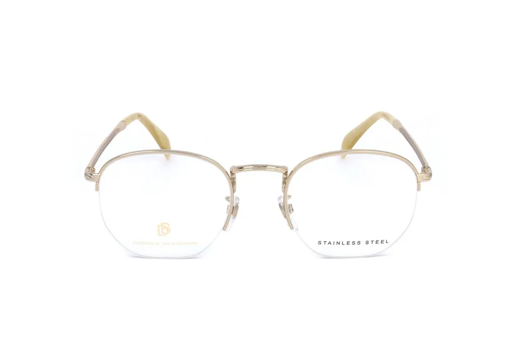 Eyewear By David Beckham Oval Frame Semi Rimless Optical Glasses