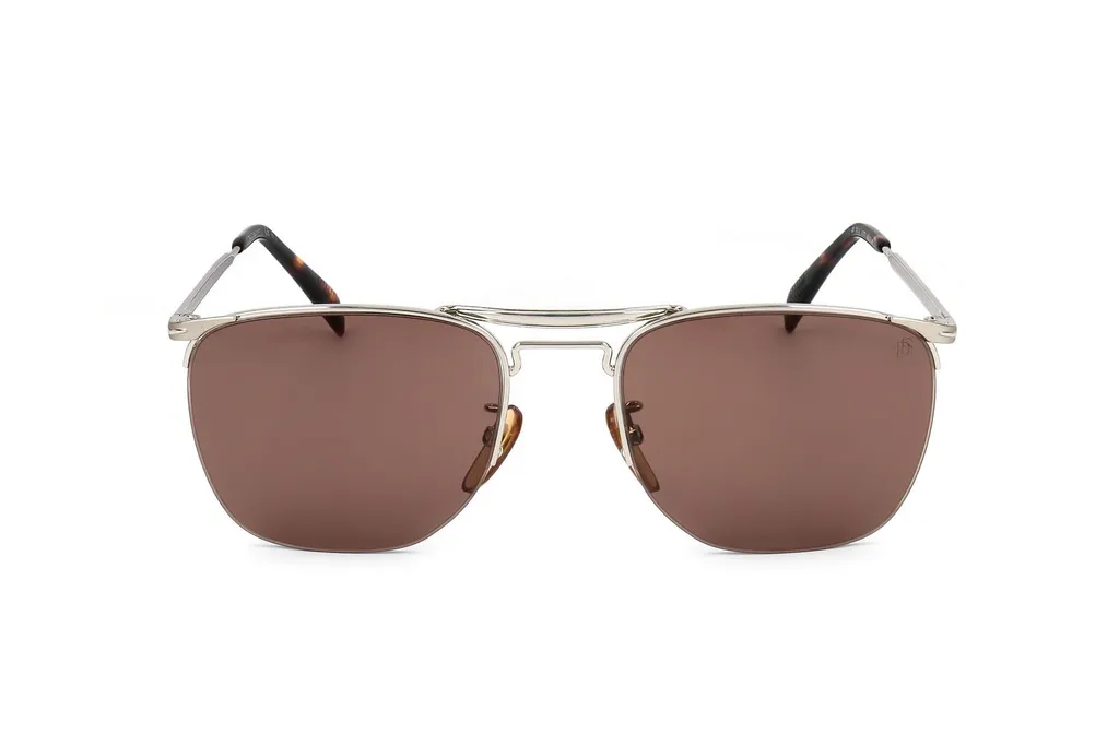 Eyewear By David Beckham Pilot Frame Semi Rimless Sunglasses