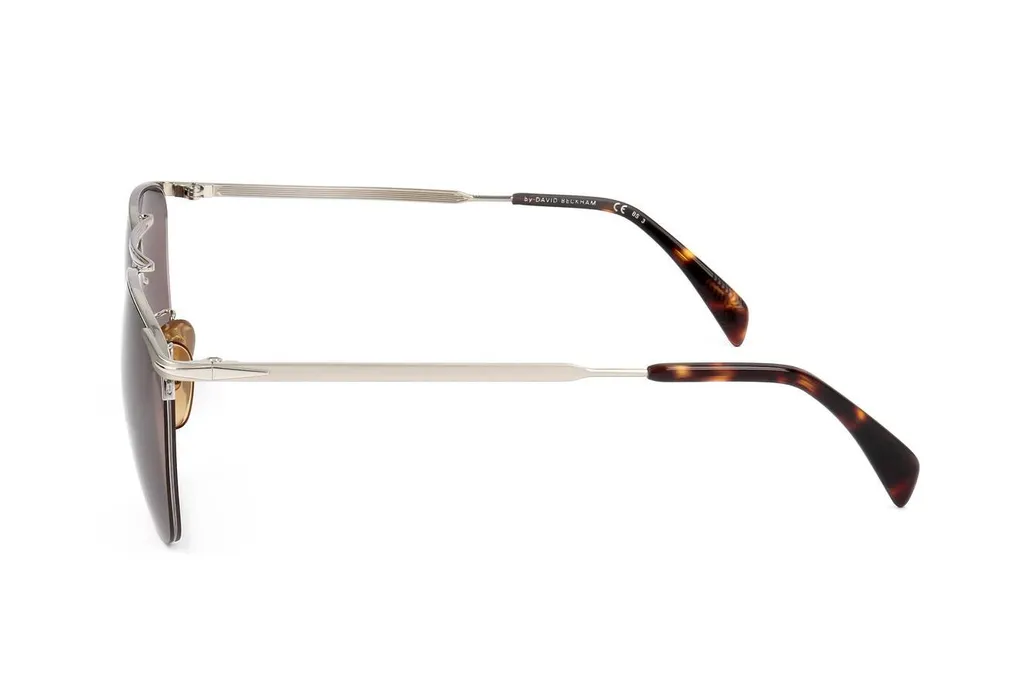Eyewear By David Beckham Pilot Frame Semi Rimless Sunglasses