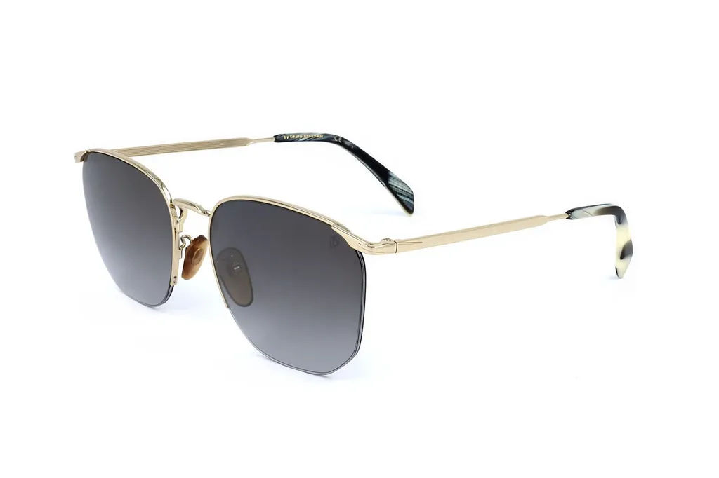Eyewear By David Beckham Square Frame Semi Rimless Sunglasses