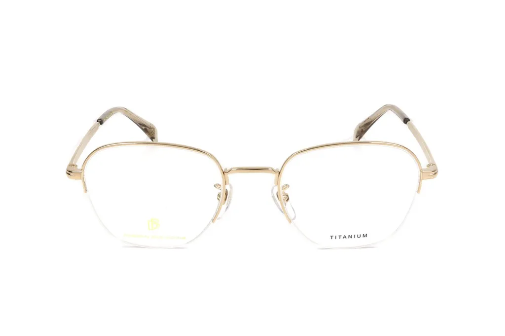 Eyewear By David Beckham Oval Frame Semi Rimless Optical Glasses