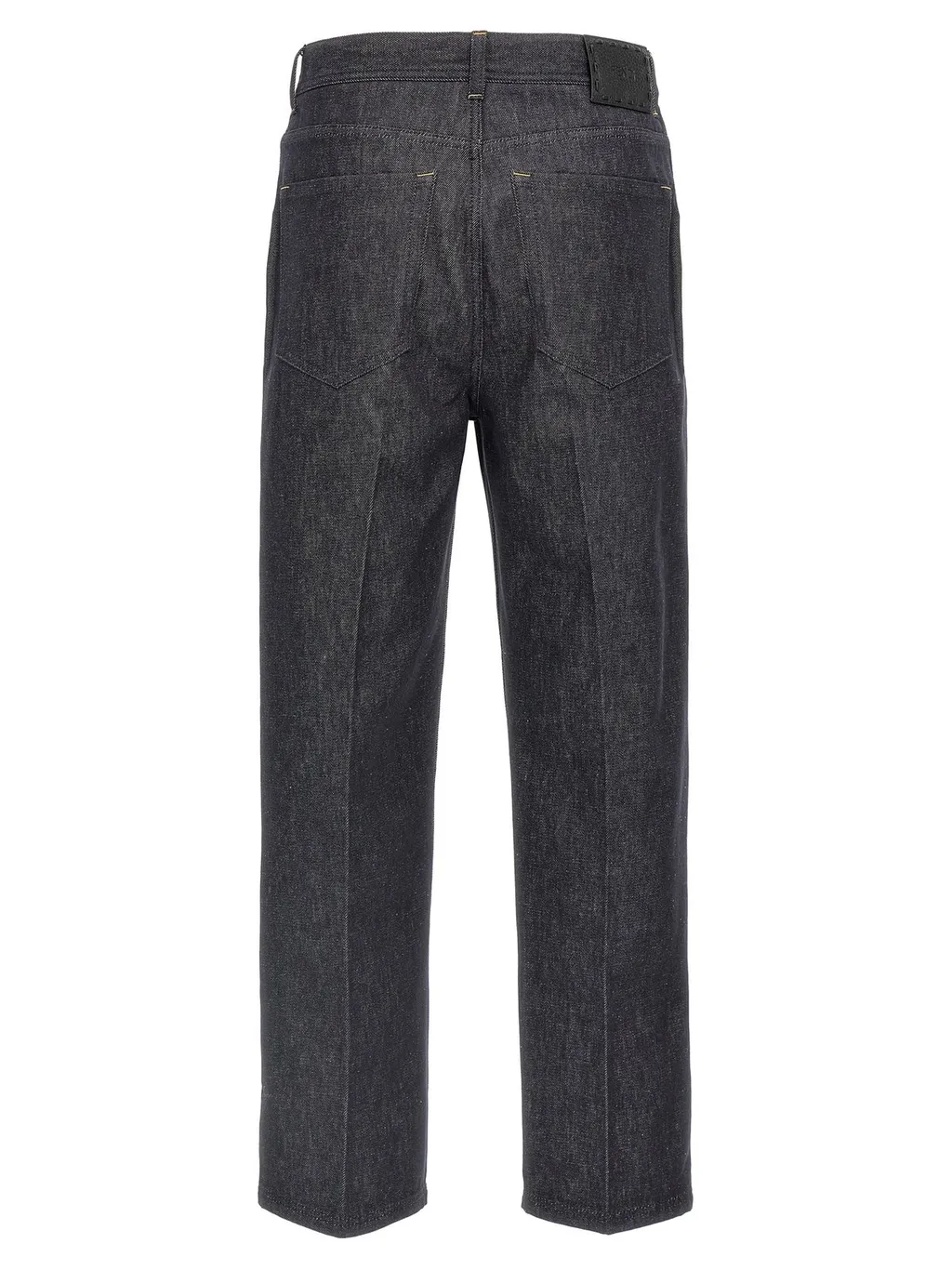 Fendi Straight-Leg Logo Patch Long Jeans