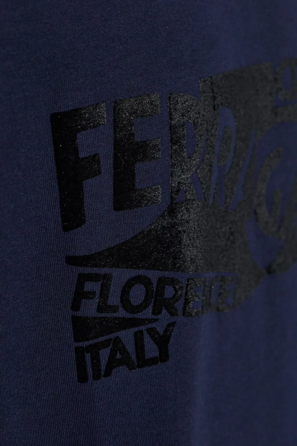 Ferragamo Velvet Finish Logo Crewneck T-Shirt