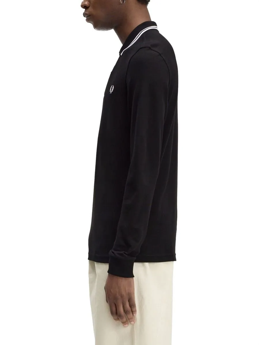Fred Perry Double Tipped Long Sleeve Polo Shirt