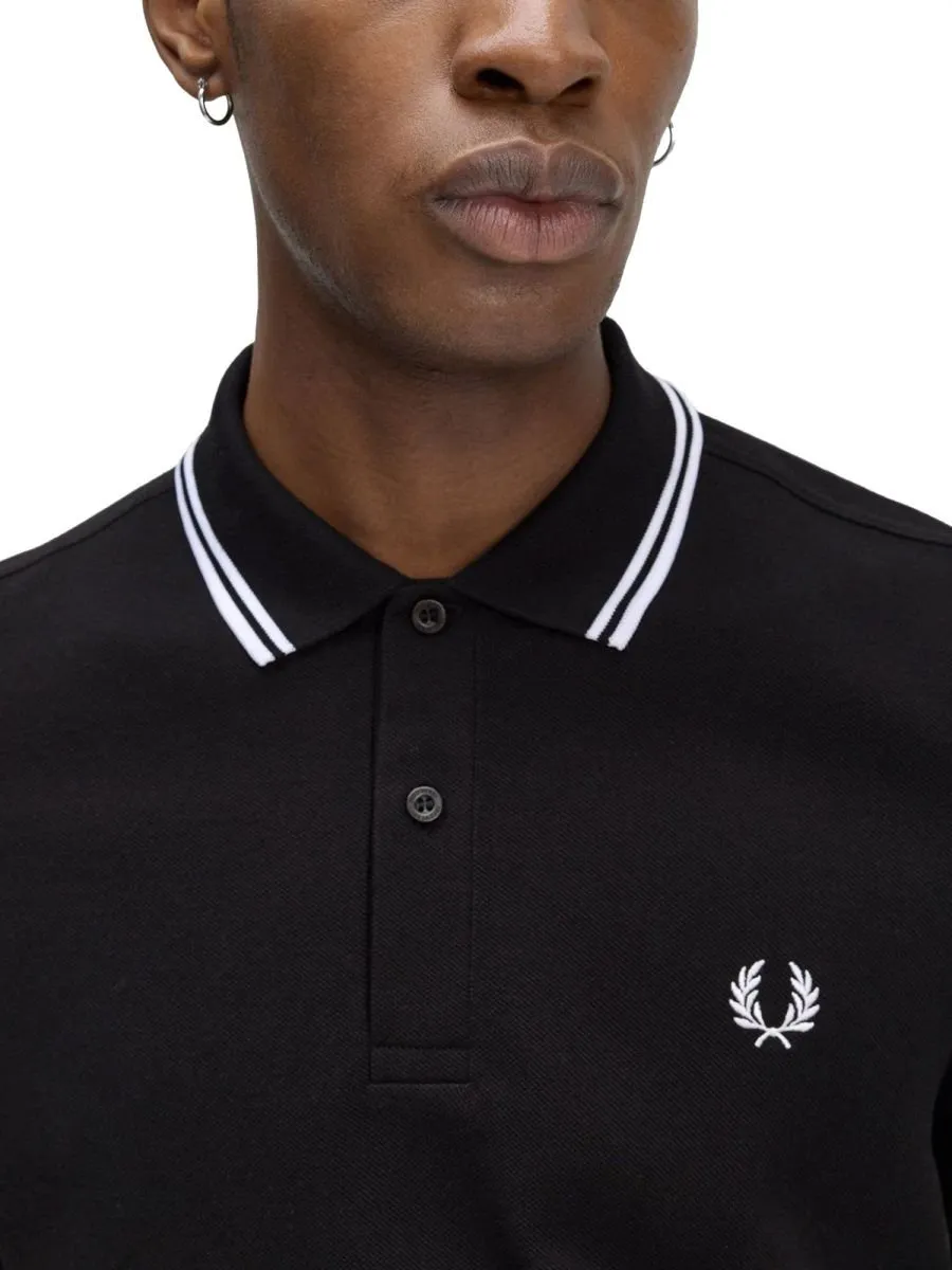 Fred Perry Double Tipped Long Sleeve Polo Shirt
