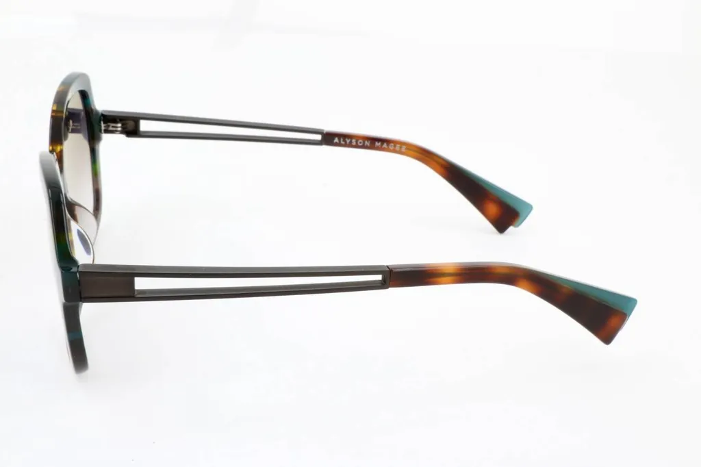 Jacques Marie Mage Geometric Frame Sunglasses