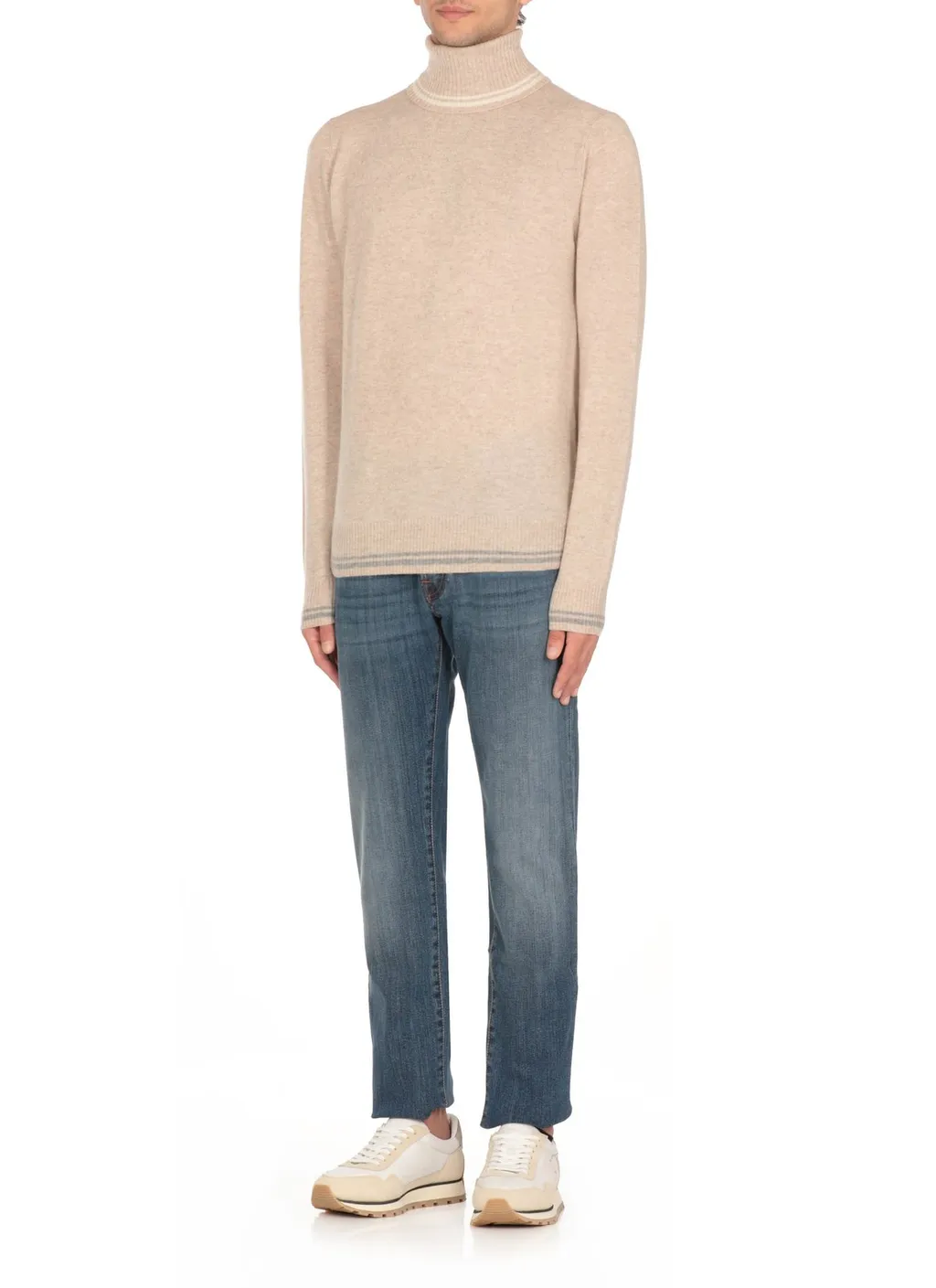 Lubiam Contrasting Details Turtleneck Jumper