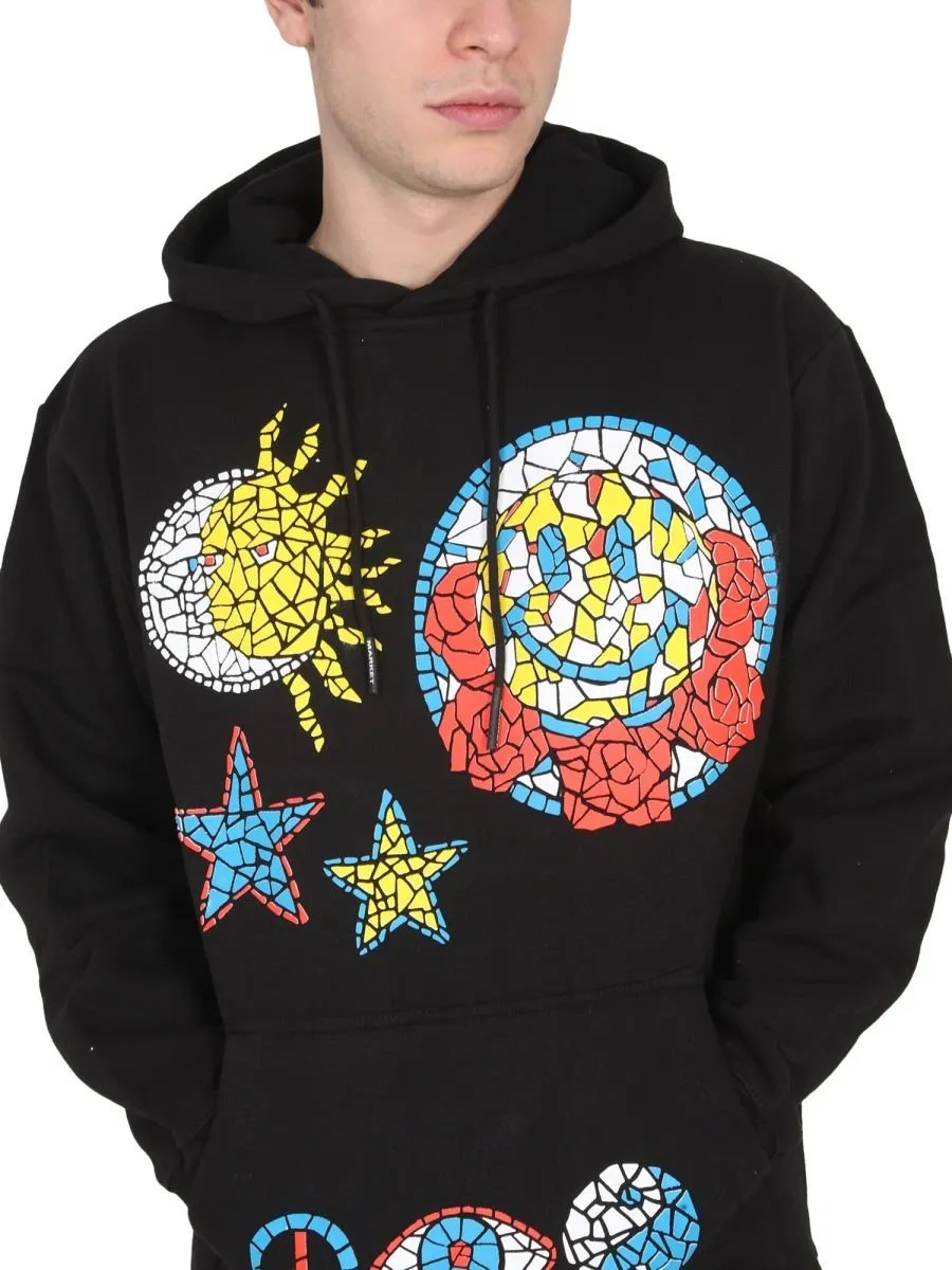 Market Hand Drawn Graphic Hooded Sweater