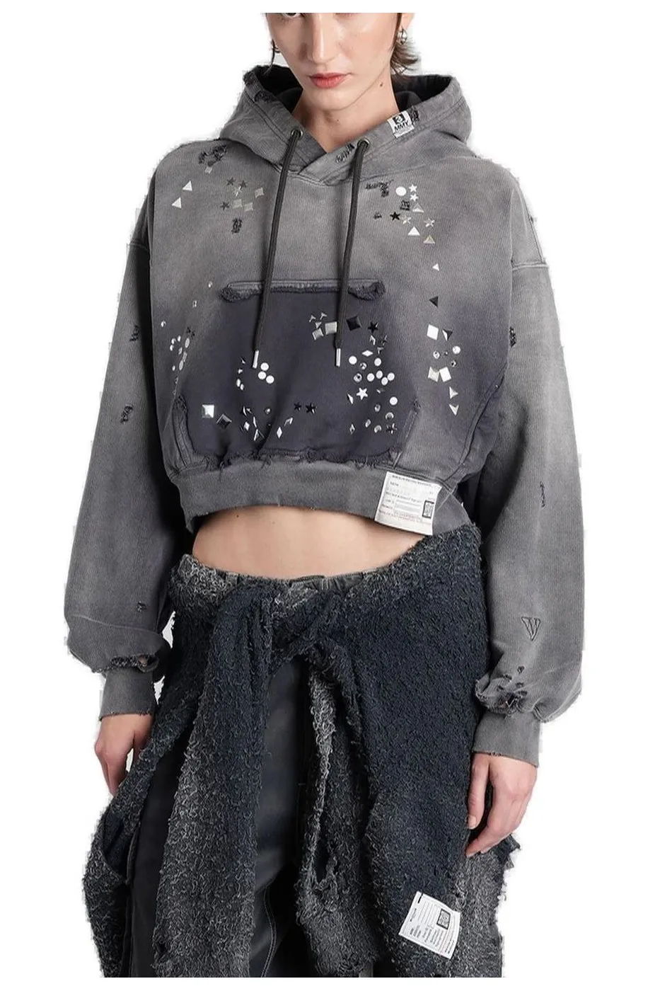Maison Mihara Yasuhiro Embellished Sun Faded Hoodie