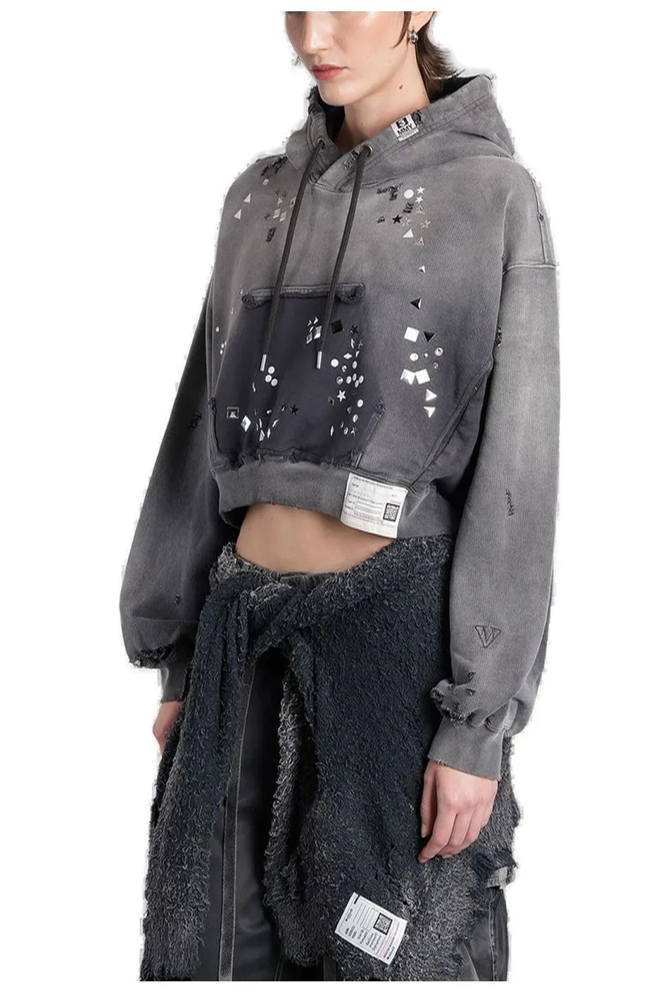 Maison Mihara Yasuhiro Embellished Sun Faded Hoodie