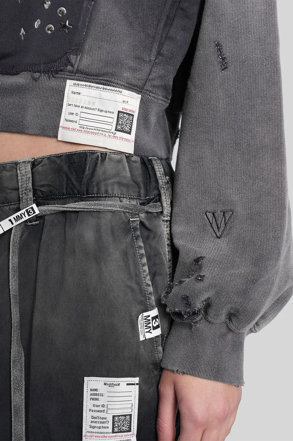 Maison Mihara Yasuhiro Embellished Sun Faded Hoodie