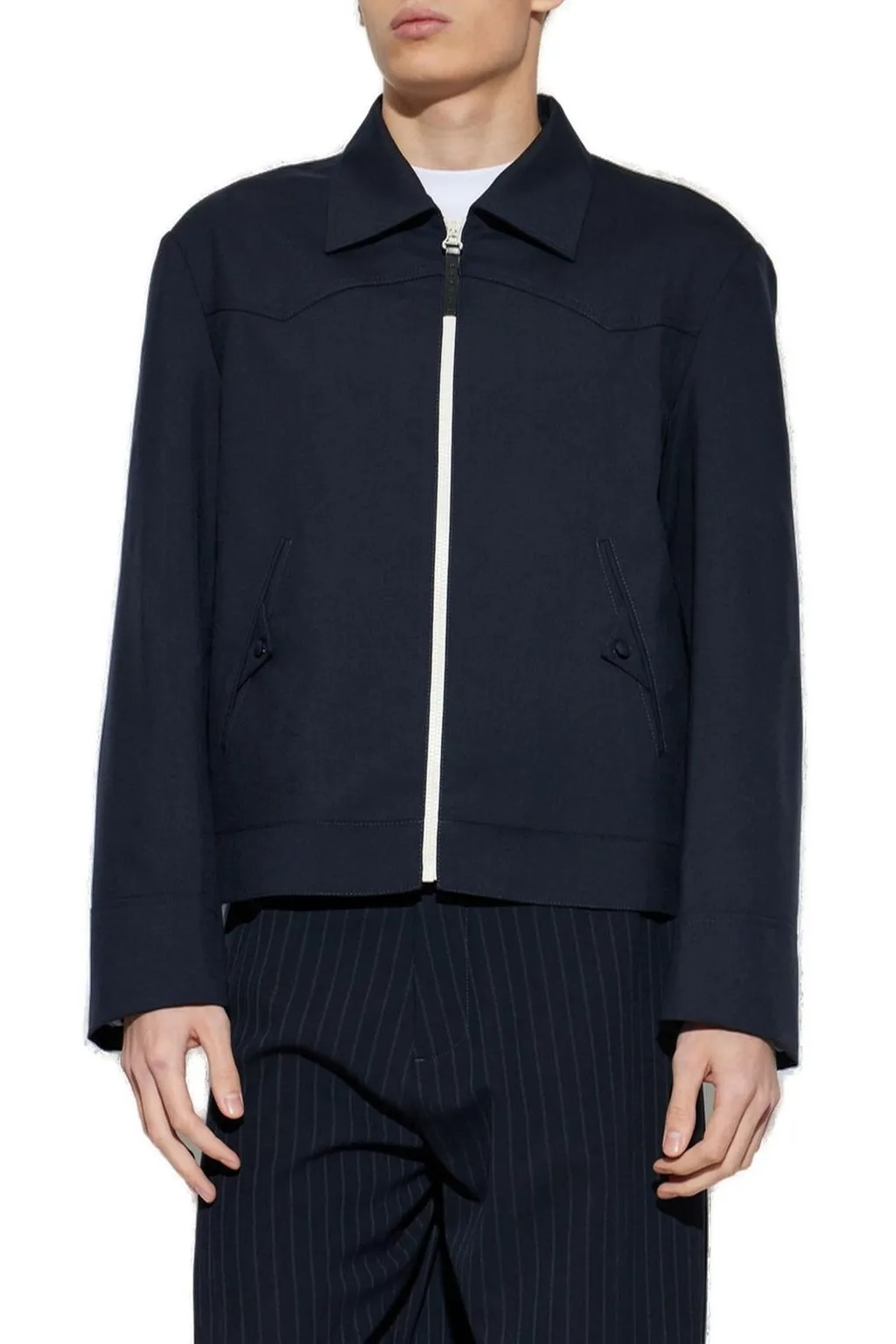 Marni Logo Patch Zip-Up Jacket