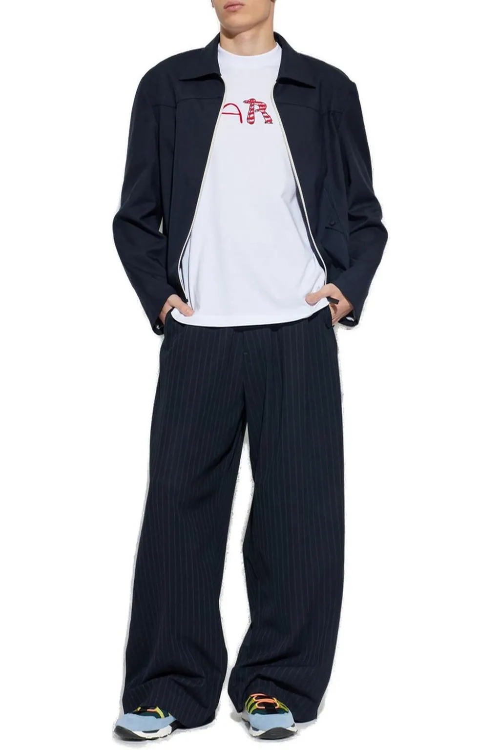 Marni Logo Patch Zip-Up Jacket