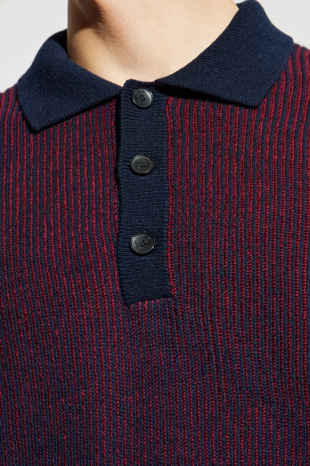Etro Striped Long-Sleeved Polo Shirt
