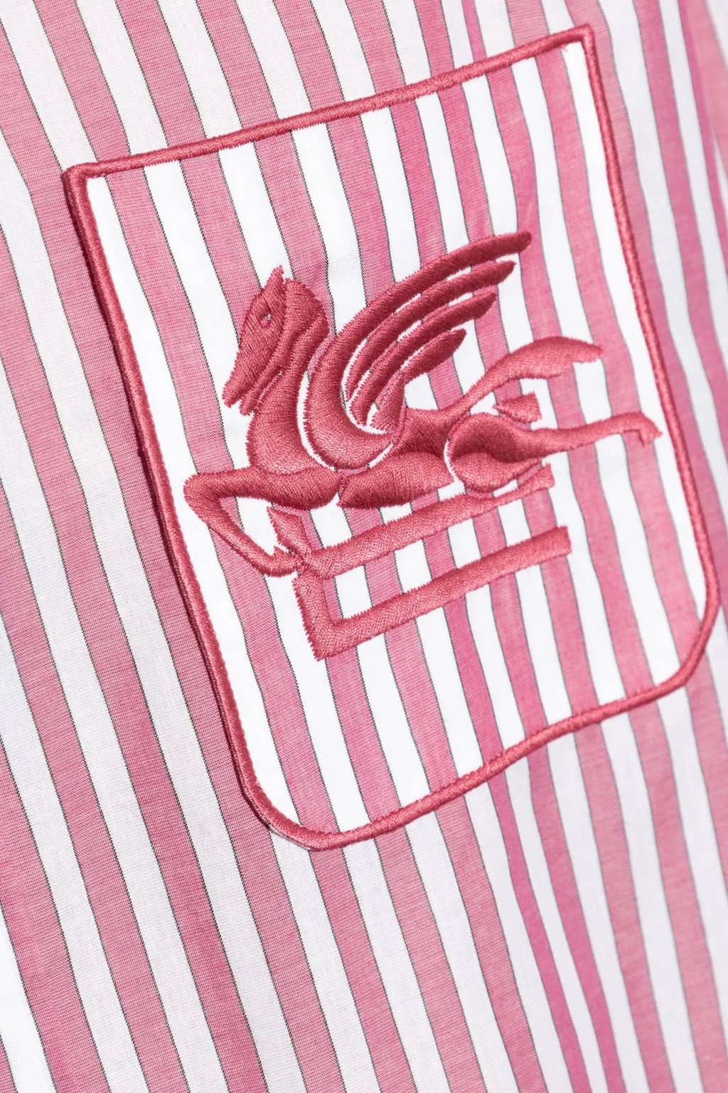 Etro Pegaso Embroidered Striped Shirt