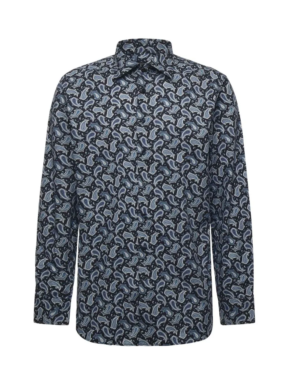 Etro Paisley-Print Curved Hem Shirt