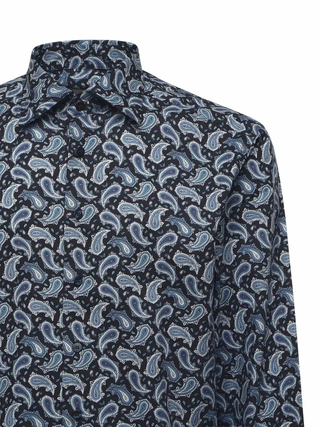Etro Paisley-Print Curved Hem Shirt