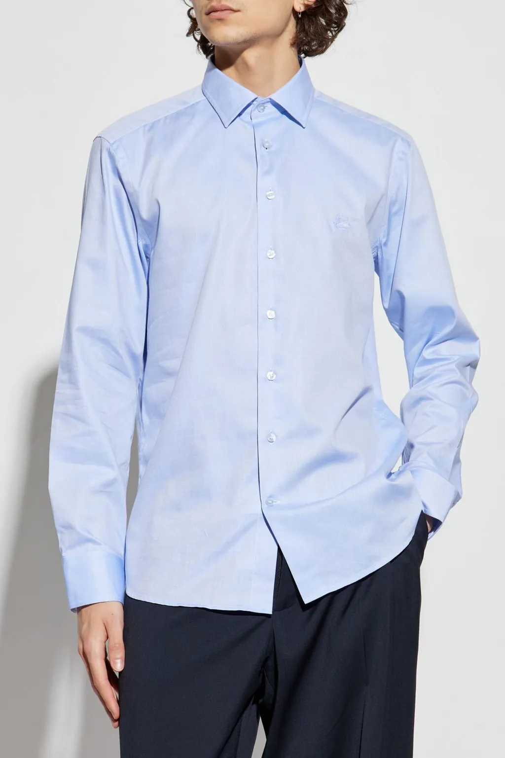 Etro Logo Embroidered Long-Sleeved Shirt