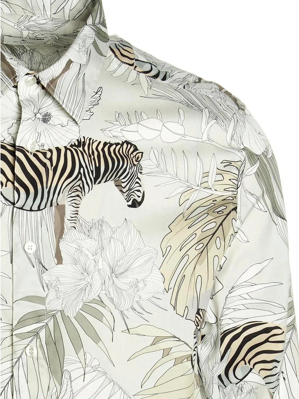 Etro Tropical Print Collared Button-Up Shirt