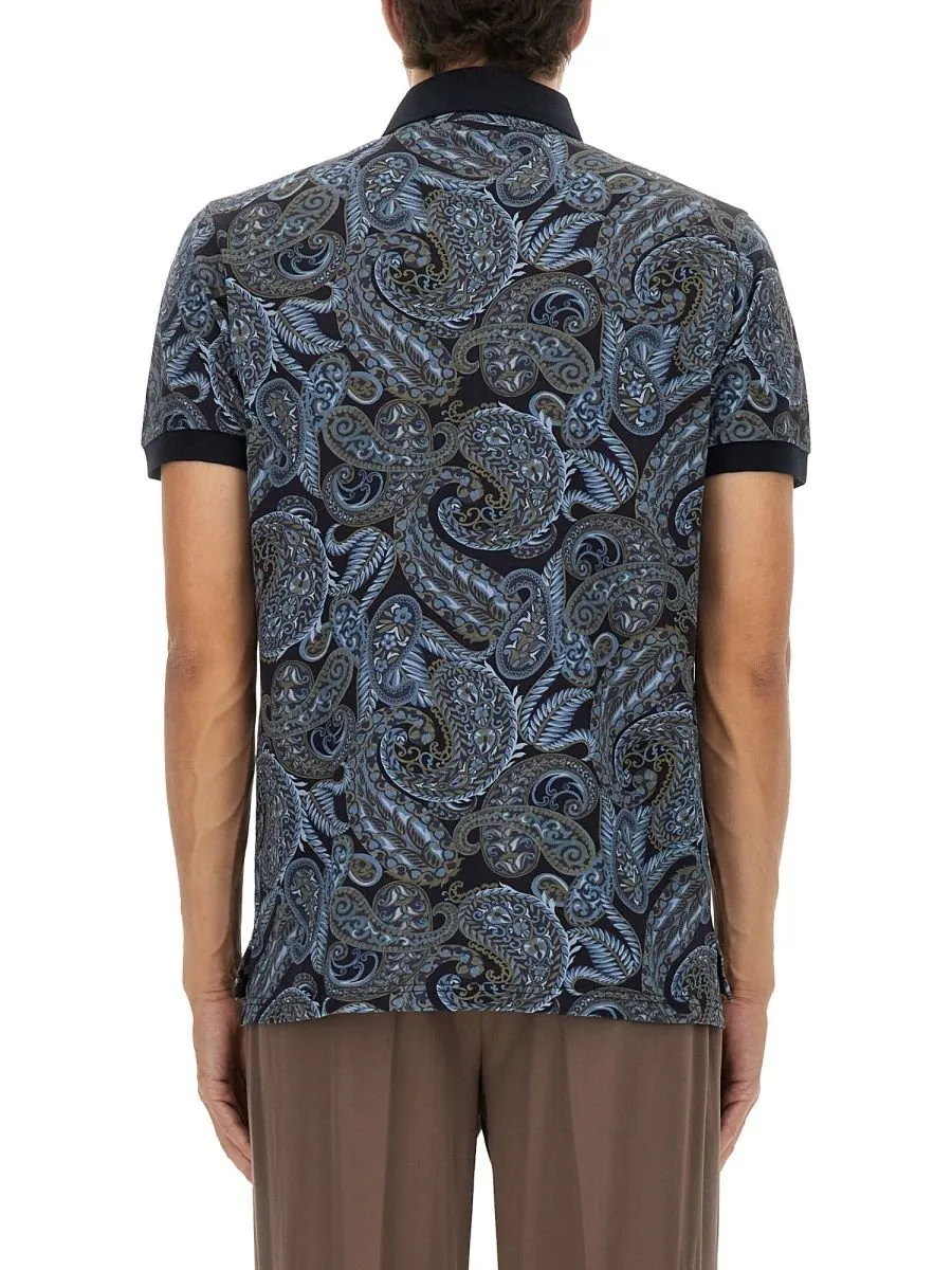 Etro Short-Sleeved Paisley-Print Polo Shirt