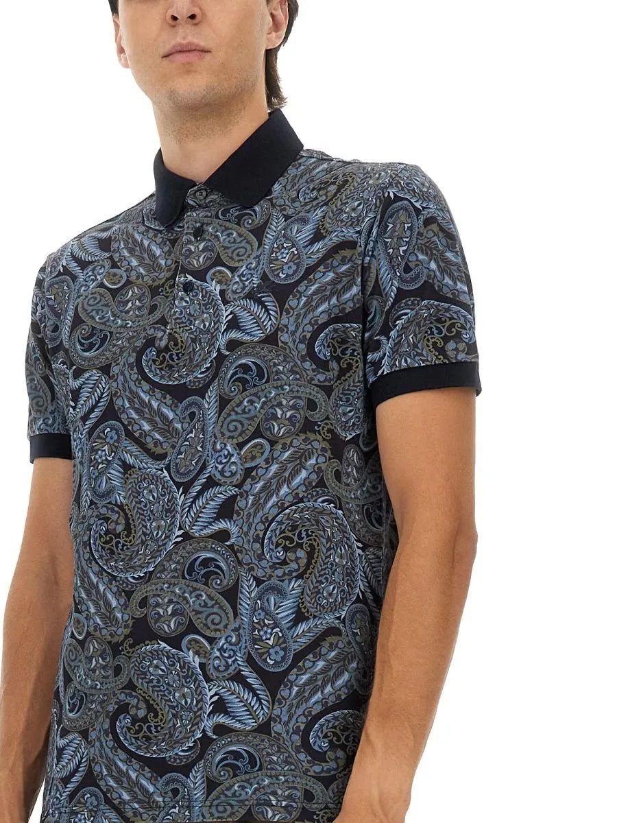 Etro Short-Sleeved Paisley-Print Polo Shirt