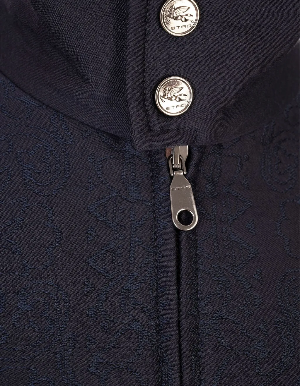 Etro Jacquard Stand-Up Collar Jacket