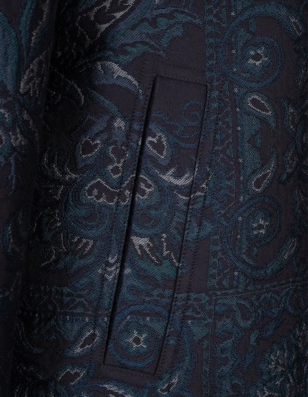 Etro Jacquard Stand-Up Collar Jacket