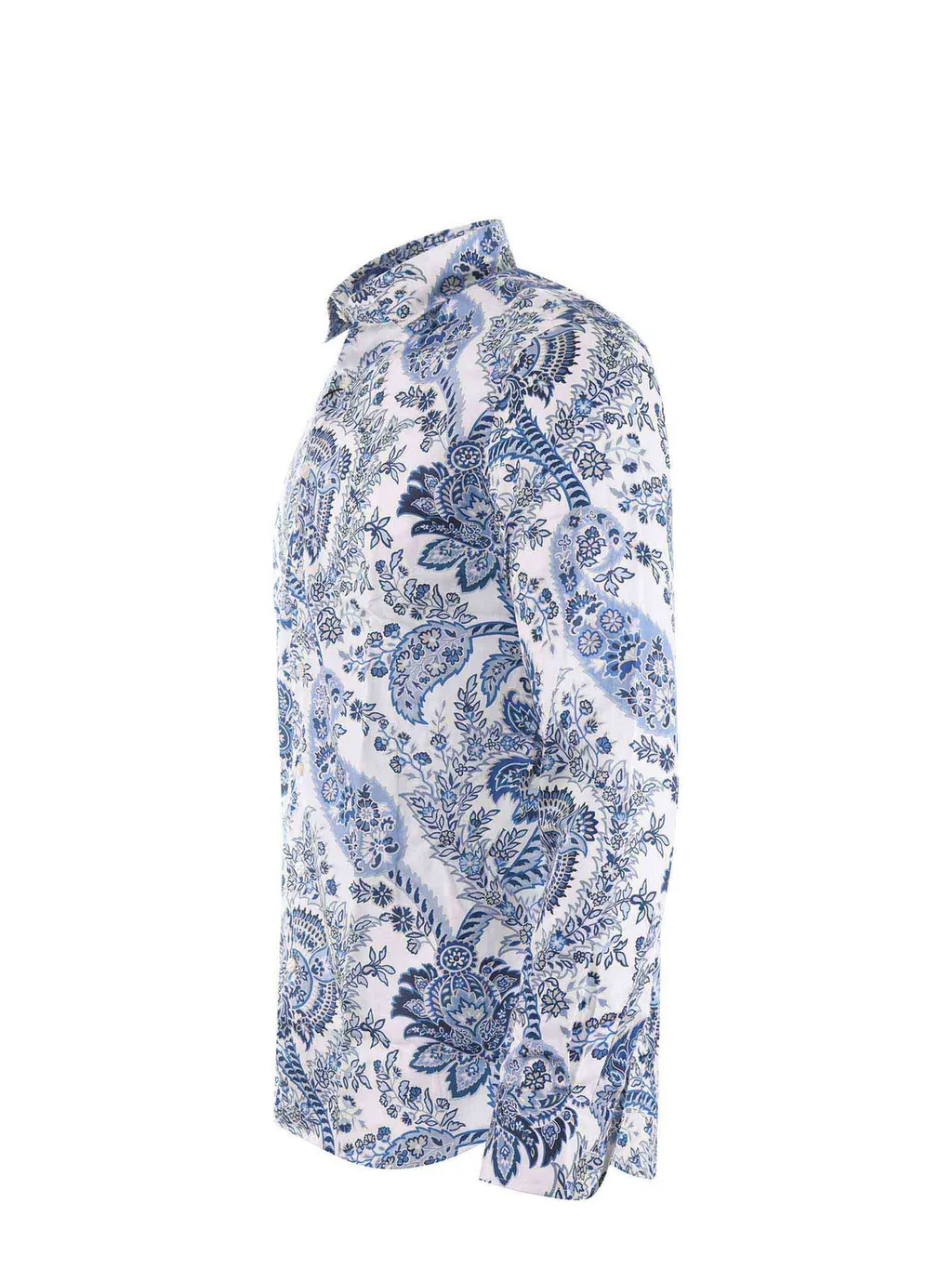 Etro Paisley-Printed Curved Hem Button-Up Shirt