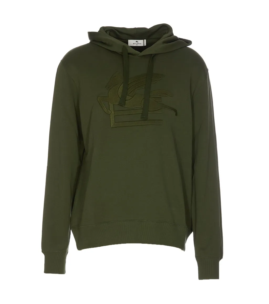 Etro Logo Embroidered Drawstring Hoodie