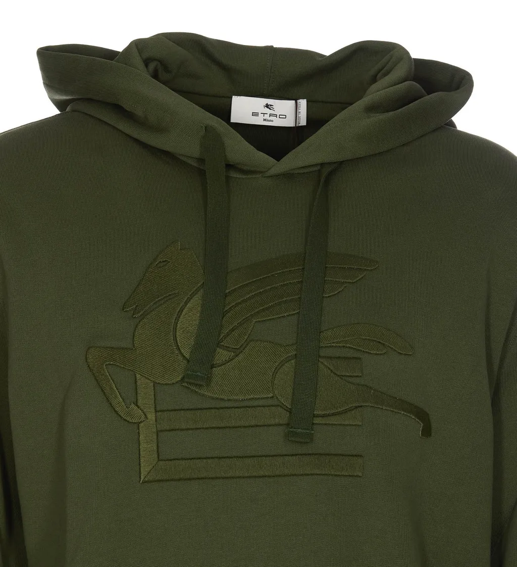 Etro Logo Embroidered Drawstring Hoodie